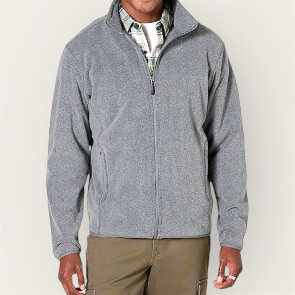 Amazon Essentials Men’s Full-Zip Fleece Jacket Gray XXL Lightweight